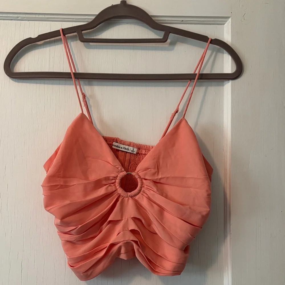 Coral Ruched Tank Top - Picture 1 of 3